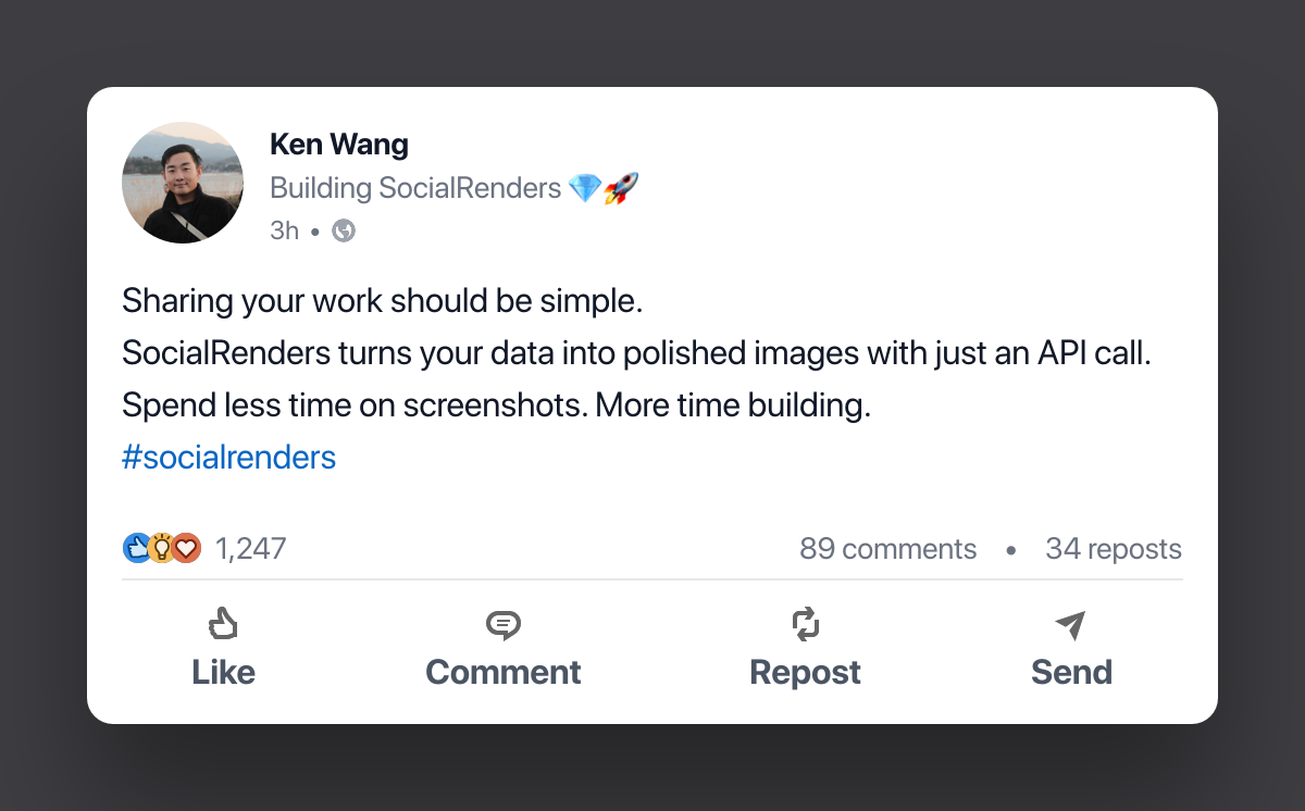LinkedIn Post preview